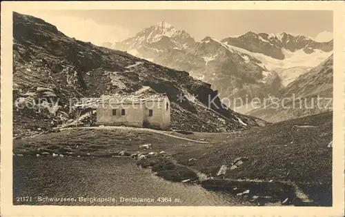 Schwarzsee Zermatt VS Bergkapelle Dent Blanche Kat. Zermatt