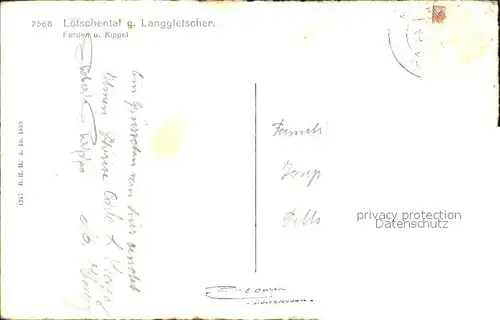 Loetschental mit Langgletscher Ferden und Kippel Kat. Kippel