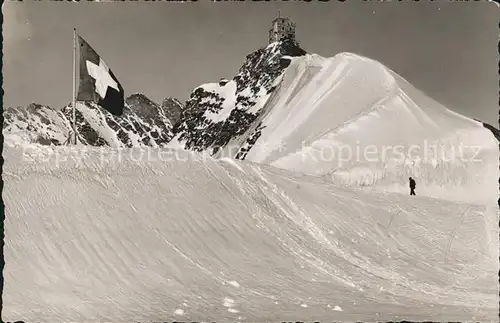 Jungfraujoch mit Sphinx und Meteorol Observatorium Kat. Jungfrau