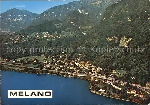 Melano Lago di Lugano Fliegeraufnahme Kat. Melano