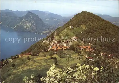 Bre Villaggio sopra Lugano Vista sul Lago di Lugano e San Salvatore Kat. Bre