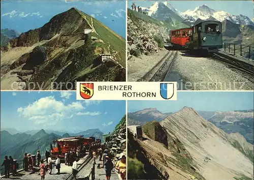 Brienzer Rothorn BE Rothornbahn mit Eiger Moench Jungfrau Kat. Brienzer Rothorn