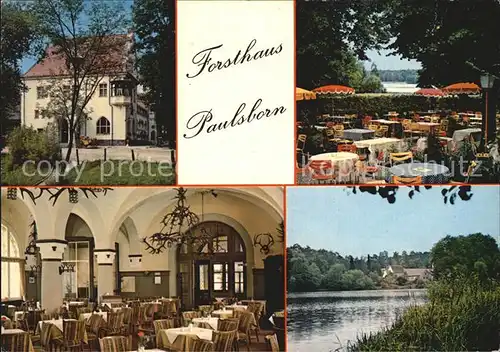 Berlin Hotel Restaurant Forsthaus Paulsborn Speisesaal Gartenterrasse Kat. Berlin