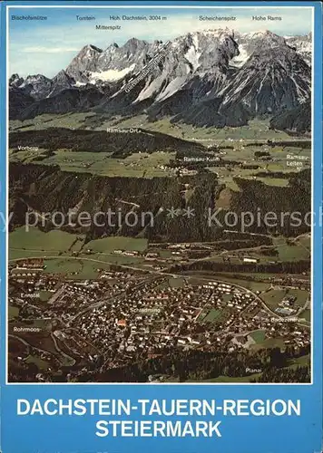 Dachstein Steiermark mit Planai Schladming Ramsau Fliegeraufnahme Kat. Ramsau am Dachstein