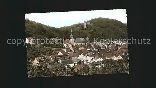 Bad Berneck Ortsansicht mit Kirche Kneippheilbad Luftkurort Kat. Bad Berneck Fichtelgebirge