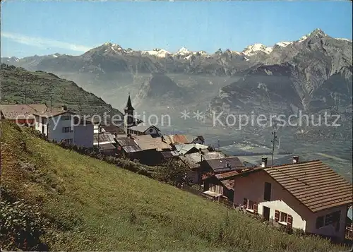 Veysonnaz Valais et la plaine du Rhone Alpen Kat. Veysonnaz
