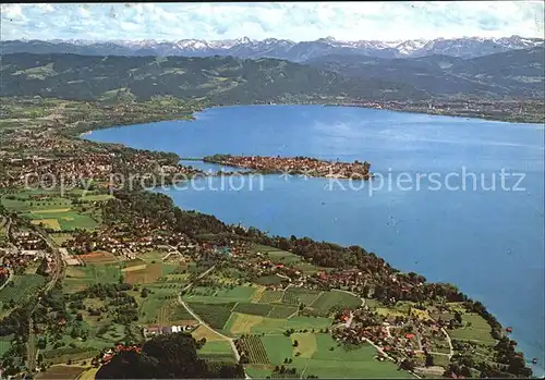 Lindau Bodensee mit Bregenzer Bucht Fliegeraufnahme Kat. Lindau (Bodensee)