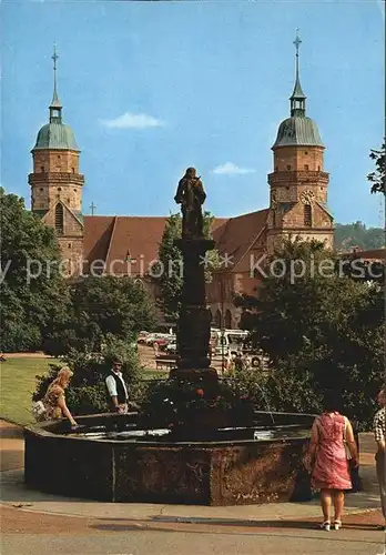 Freudenstadt Stadtkirche und Marktbrunnen Kat. Freudenstadt