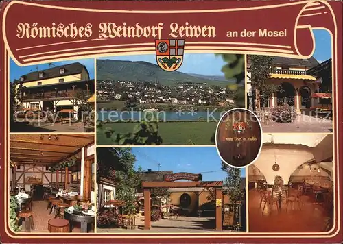 Leiwen Trittenheim Mosel Roemisches Weindorf Panorama Gastraum Eingang