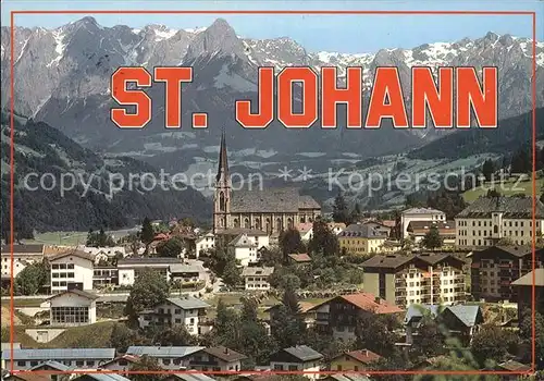 St Johann Pongau Ortsansicht mit Kirche Alpenpanorama Kat. 