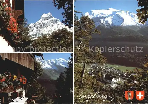 Engelberg OW Panorama mit Hahnen Titlis Urner Alpen Kat. Engelberg