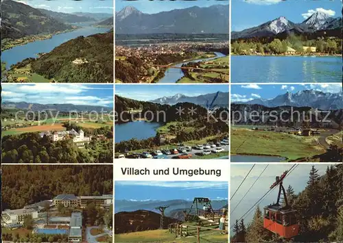 Villach Kaernten und Umgebung Ossiacher See Faaker See Vassacher See Sessellift Bergbahn Alpenpanorama Kat. Villach