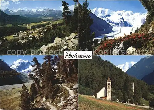 Pontresina Berninagruppe Kirche Santa Maria Rosegtal Alpenpanorama Kat. Pontresina