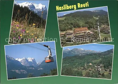 Reuti Hasliberg Panorama Berner Oberland Blumenwiese Alpen Bergbahn Kat. Hasliberg Reuti