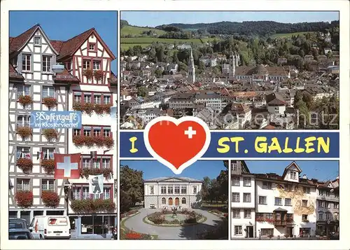 St Gallen SG Teilansichten Rosengasse Klosterviertel Kat. St Gallen