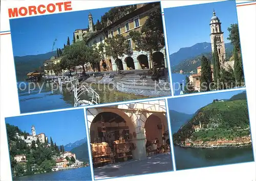 Morcote TI Haeuserpartie am Luganersee Kirche Lago di Lugano Kat. Morcote