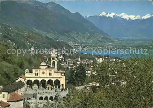 Madonna del Sasso Wallfahrtskirche Lago Maggiore Alpenpanorama Kat. Locarno