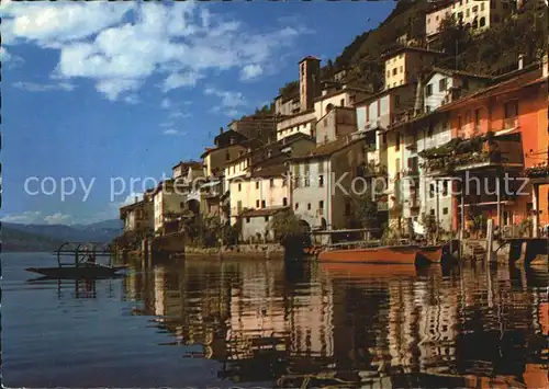 Gandria Lago di Lugano Haeuserpartie am Luganersee Kat. Gandria