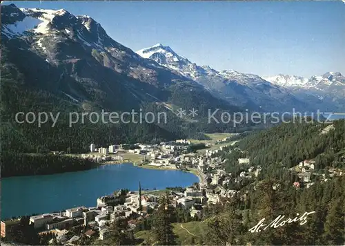 St Moritz GR Panorama See Piz Corvatsch Piz La Margna Berninagruppe Kat. St Moritz