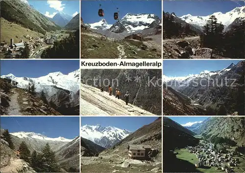 Saas Grund Hoehenweg Kreuzboden Almagelleralp Bergwandern Alpen Kat. Saas Grund