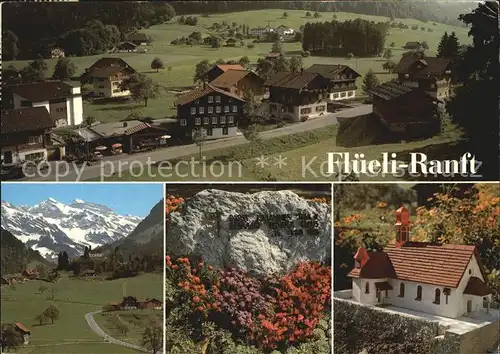 Ranft Flueeli Dorfansicht Gedenkstein Papstbesuch Miniatur Kapelle P Studer Alpen Flora Kat. Flueeli Ranft