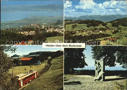 Heiden AR Panorama Blick auf Bodensee mit Lindau Rorschach Heiden Bergbahn Dunant Denkmal Kat. Heiden