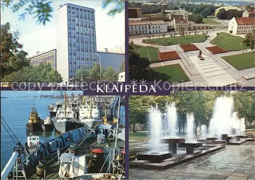 Klaipeda Hafen Fliegeraufnahme Park Brunnen Kat. Klaipeda