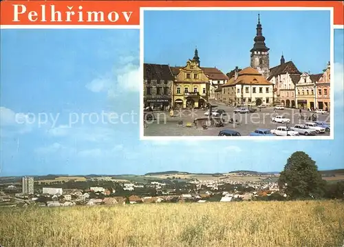 Pelhrimov Pilgram Ortspartie mit Kirche Kat. Tschechische Republik