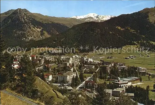 Davos GR Englisch Viertel mit Seehorn und Pischahorn Kat. Davos