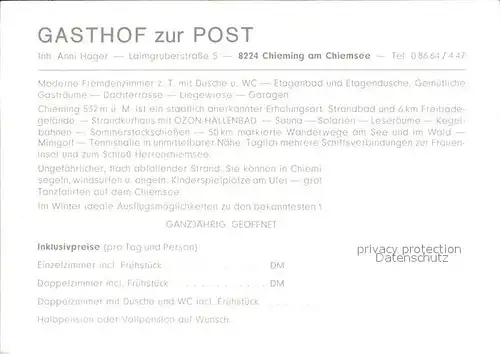 Chieming Chiemsee Gasthof zur Post Kat. Chieming