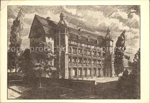 Offenbach Main Schloss Zeichnung Kat. Offenbach am Main