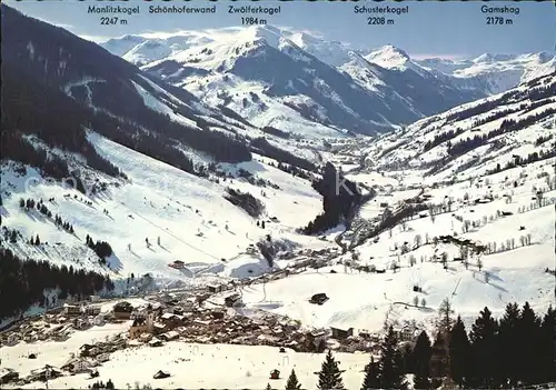 Saalbach Hinterglemm Panorama Skidorf Zwoelferkogel Stubaier Alpen Kat. Saalbach Hinterglemm