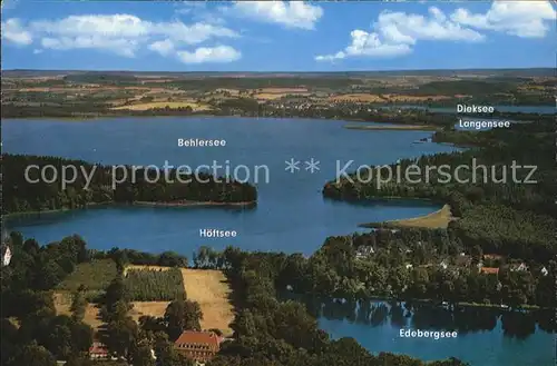 Dieksee Blick ueber die Holsteinische Seenplatte Naturpark Holsteinische Schweiz Fliegeraufnahme Kat. Malente