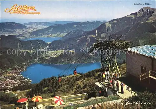 St Gilgen Salzkammergut Panorama Blick von der Bergstation Zwoelferhorn Alpen Kat. St Gilgen Wolfgangsee