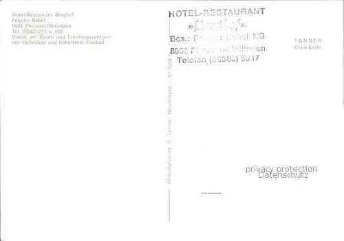 Meilingen Hotel Restaurant Berghof Kat. Pfronten