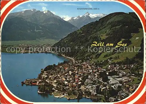 Zell See Panorama mit Blick zum Kitzsteinhorn Hohe Tauern Fliegeraufnahme Kat. Zell am See