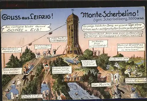 Leipzig Monte Scherbelino Spruchkarte Kat. Leipzig