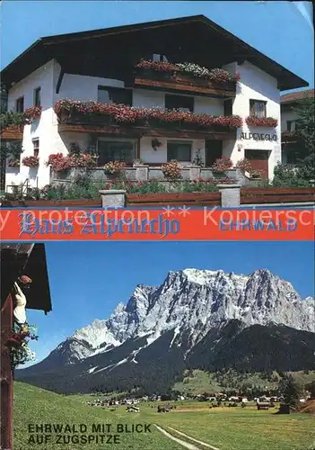 Ehrwald Tirol Haus Alpenecho Pension Blick zur Zugspitze Wettersteingebirge / Ehrwald /