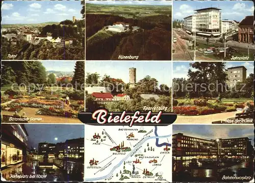 Bielefeld Huenenburg Jahnplatz Haus der Technik Sparrenburg Botanischer Garten Bahnhofsvorplatz Kat. Bielefeld