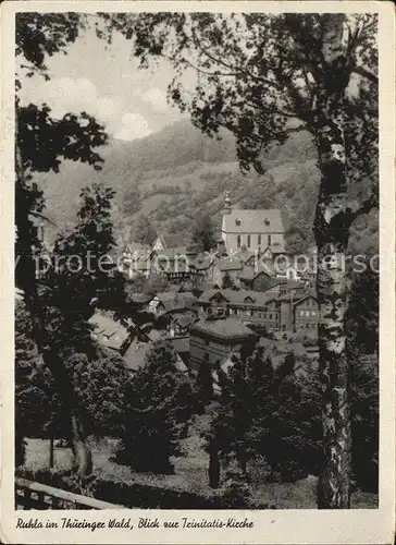 Ruhla Blick zur Trinitatis Kirche Kat. Ruhla