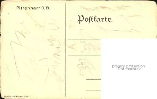Pittenhart Schloss Oberbrunn Zeichnung Kat. Pittenhart
