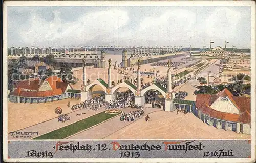 Leipzig Festplatz 12 Deutsches Turnfet 1913 Kat. Leipzig