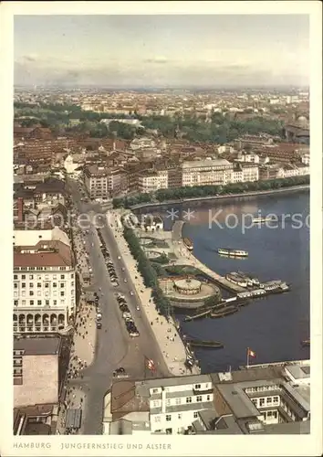 Hamburg Fliegeraufnahme Jungfernstieg und Alster Kat. Hamburg