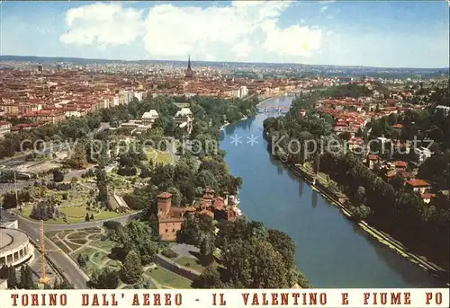Torino Fliegeraufnahme Valentino e Po Kat. Torino