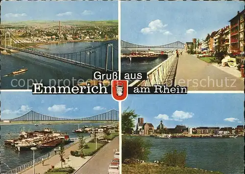 Emmerich Rhein Fliegeraufnahme mit Bruecke Kat. Emmerich am Rhein