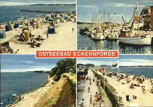 Eckernfoerde Strand Hafen Steilkueste Kat. Eckernfoerde