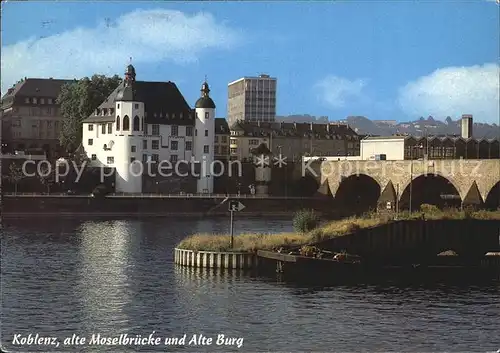 Koblenz Rhein mit Moselbruecke und alte Burg Kat. Koblenz