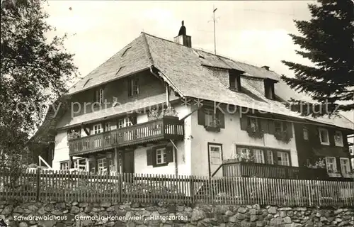 Hinterzarten Schwarzwaldhaus Germania Hohentwiel Kat. Hinterzarten