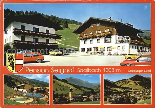Saalbach Hinterglemm Pension Seighof Schwimmbad Alpenblick Kat. Saalbach Hinterglemm
