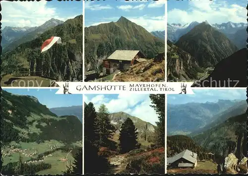 Mayrhofen Zillertal Gamshuette mit Tristner Blick gegen Floite und Ginzling Finkenberg Persal Gamsberg Gruenberg Brandberg Kolm Kat. Mayrhofen